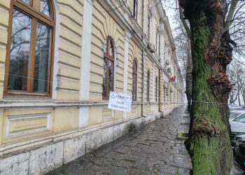 Cadeee...tencuiala de pe fațada clădirii Colegiului Murgoci