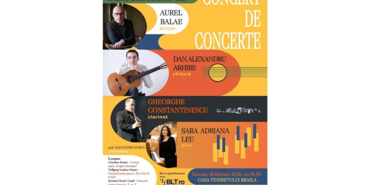 „Concert de Concerte” organizat de Filarmonica „Lyra - George Cavadia”, programat pentru seara de 18 februarie 2026