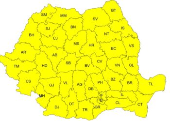 Cod galben de ger în noaptea de luni spre marți