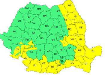 Brăila intră sub avertizări de cod galben