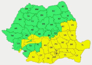 Cod galben de precipitaţii însemnate cantitativ, vânt şi viscol