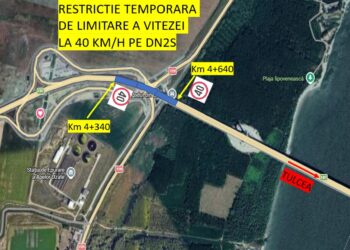 RESTRICȚII TEMPORARE DE VITEZĂ PE DN 2S, ÎN ZONA PODULUI SUSPENDAT PESTE DUNĂRE