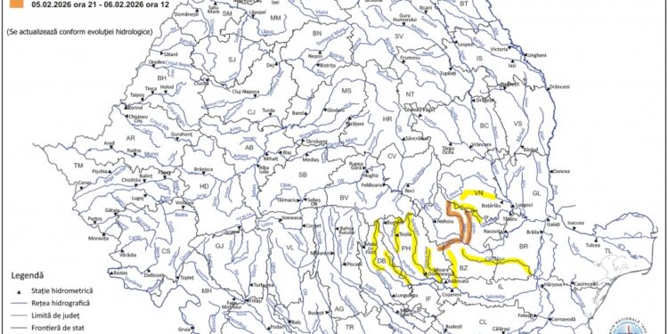 Risc de inundații pe râurile Ialomiţa, Călmăţui, Buzău, Râmnicu Sărat, Putna