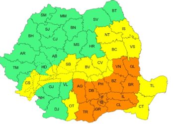 Cod portocaliu ne ninsori și vânt puternic