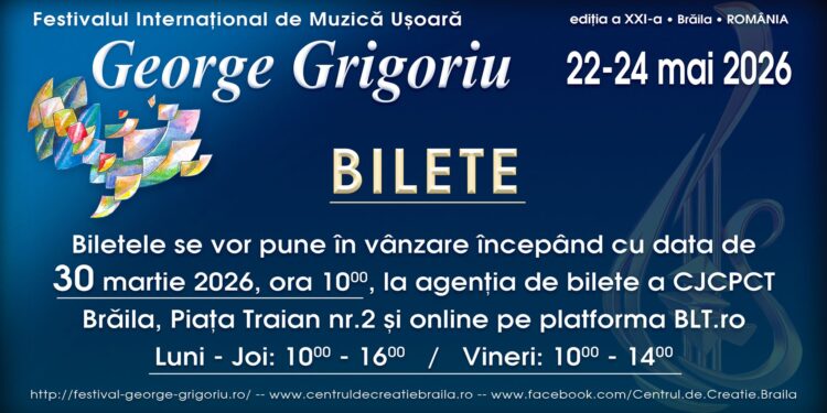 S-au stabilit concurenții și recitalurile la Festivalului Internațional de Muzică Ușoară „George Grigoriu”
