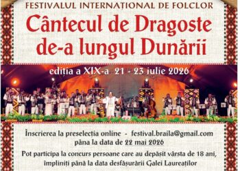 Încep înscrierile la Festivalul Internațional ”Cântecul de dragoste de-a lungul Dunării”, care va avea loc în perioada 21-23 iulie 2026