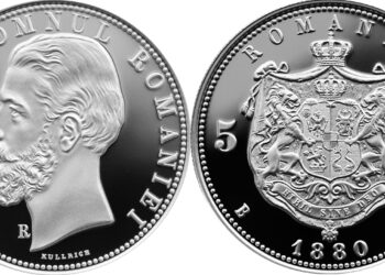 BNR lansează reproduceri din argint după moneda de 5 lei emisă în anul 1880 din Seria ,,Monedele României”