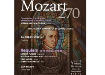 Filarmonica „Lyra-George Cavadia” propune un concert vocal-simfonic de excepție, dedicat aniversării „Mozart 270”