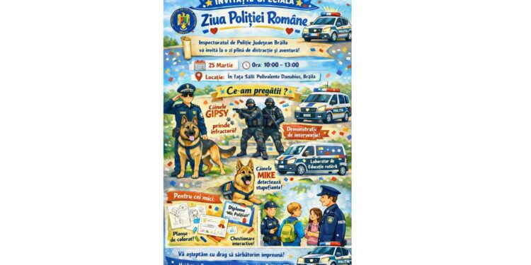 IPJ Brăila invită publicul la un eveniment special de Ziua Poliției Române