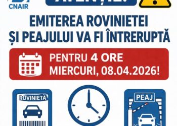 Emiterea rovinietei și peajului va fi întreruptă pentru 4 ore, miercuri 08.04.2026