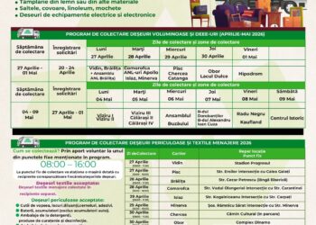 CAMPANIE GRATUITĂ DE COLECTARE A DEȘEURILOR VOLUMINOASE, TEXTILE, DEE-uri ȘI PERICULOASE