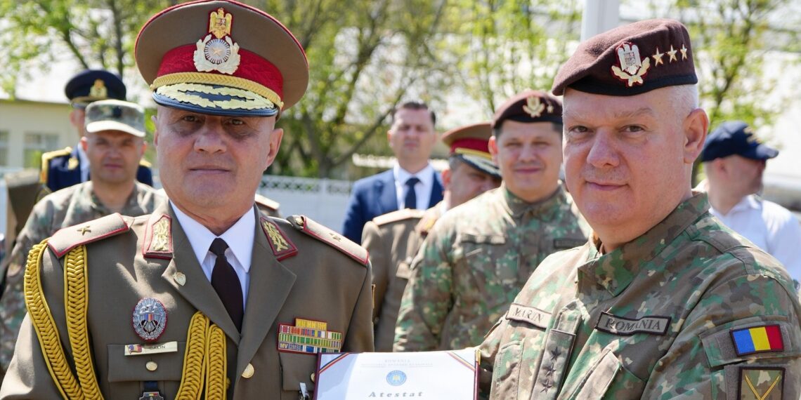 Generalul de brigadă Sorin Călin a trecut în rezervă și a predat Drapelul de luptă și comanda brigăzii, colonelului Silviu-Iulian Gimiga, locțiitorul comandantului