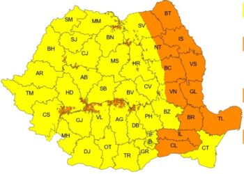 Brăila sub avertizare Cod portocaliu de intensificări puternice ale vântului