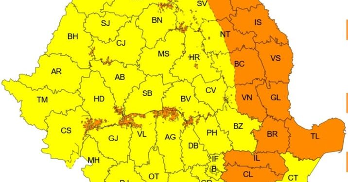 Brăila sub avertizare Cod portocaliu de intensificări puternice ale vântului