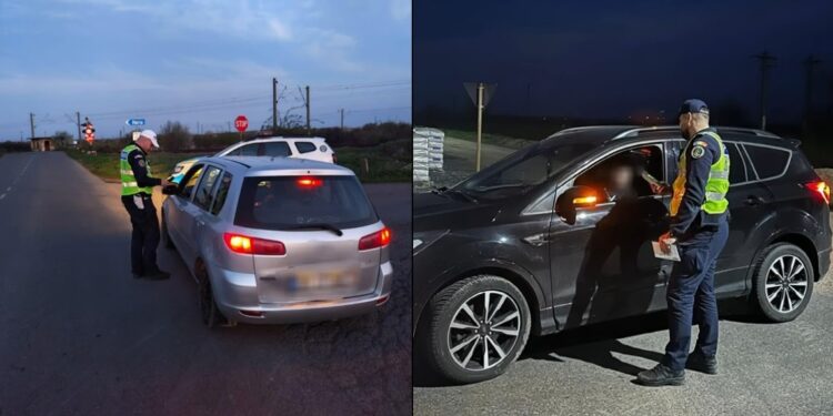 Cinci sancțiuni contravenționale aplicate șoferilor depistați conducând autovehicule având o concentrație de până la 0,40 mg/l alcool pur in aerul expirat