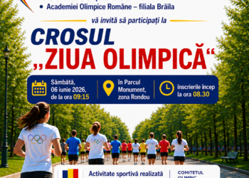 Sâmbătă, 6 iunie 2026, brăilenii sunt așteptați la Crosul „Ziua Olimpică”