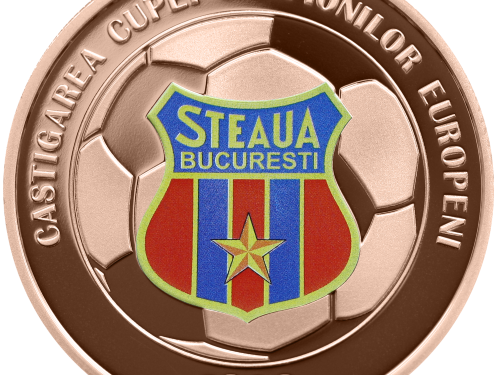 Monede din argint și tombac cuprat cu tema „Steaua București – 40 de ani de la câștigarea Cupei Campionilor Europeni”