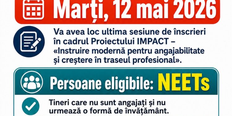 Ultima sesiune de înscrieri în Proiectul IMPACT are loc pe 12 mai