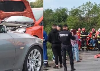 Accident rutier pe DN2B cu trei autoturisme implicate