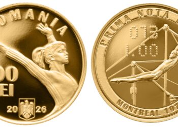 BNR lansează trei tipuri de monede cu tema ”50 de ani de la obținerea primei note de 10 din istoria Jocurilor Olimpice în proba de gimnastică feminină”