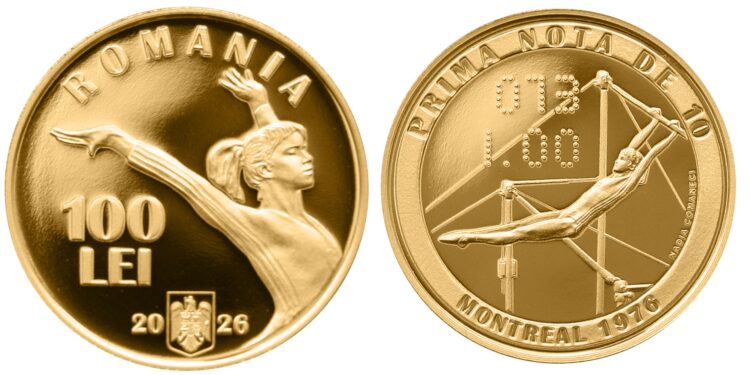 BNR lansează trei tipuri de monede cu tema ”50 de ani de la obținerea primei note de 10 din istoria Jocurilor Olimpice în proba de gimnastică feminină”