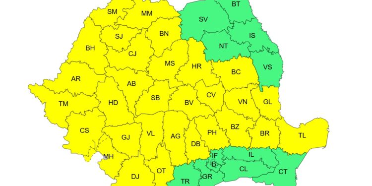Prima zi de vară calendaristică vine cu un cod galben de instabilitate atmosferică