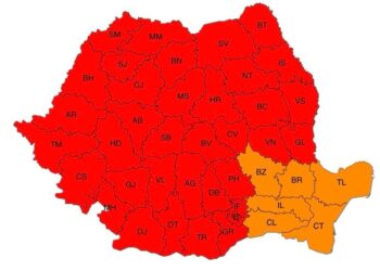 Cod Portocaliu de caniculă extremă în Brăila până miercuri seara, la ora 21