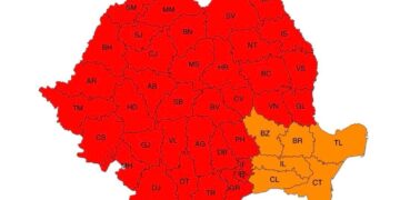 Cod Portocaliu de caniculă extremă în Brăila până miercuri seara, la ora 21