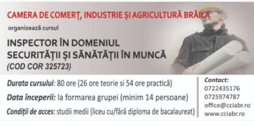 Curs Inspector în domeniul securității și sănătății în muncă