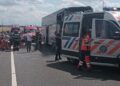 Accident rutier pe DN 21. Impact între un autobuz și un autocamion