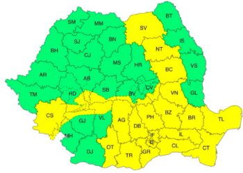 Cod Galben de instabilitate atmosferică: Averse torențiale și vijelii