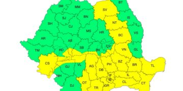 Cod Galben de instabilitate atmosferică: Averse torențiale și vijelii