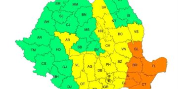 Cod Galben și Cod Portocaliu de vreme severă: Averse torențiale, vijelii și cantități masive de apă în mai multe regiuni, inclusiv în județul Brăila