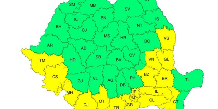 Avertizări meteo pentru perioada 19 – 21 iulie 2026