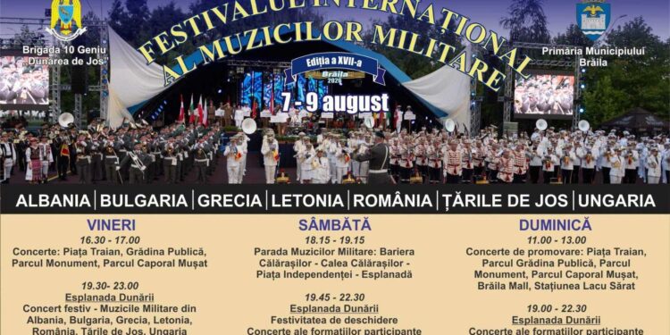Brăila va găzdui cea de-a XVII-a ediție a Festivalului Internațional al Muzicilor Militare