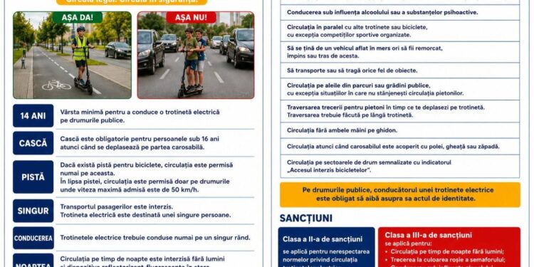 Trotineta electrică – Ghid de circulație în siguranță