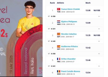 Record național doborât de atletul brăilean Pavel Bunea