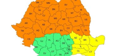 Meteorologii au emis avertizări cod galben şi cod portocaliu