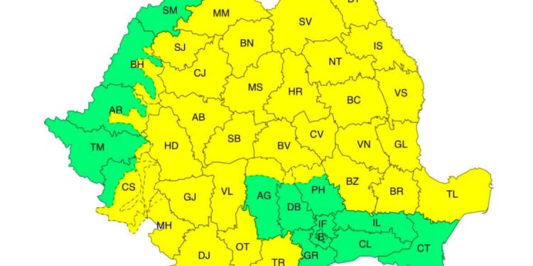 Cod Galben de caniculă în Brăila și sud-estul teritoriului