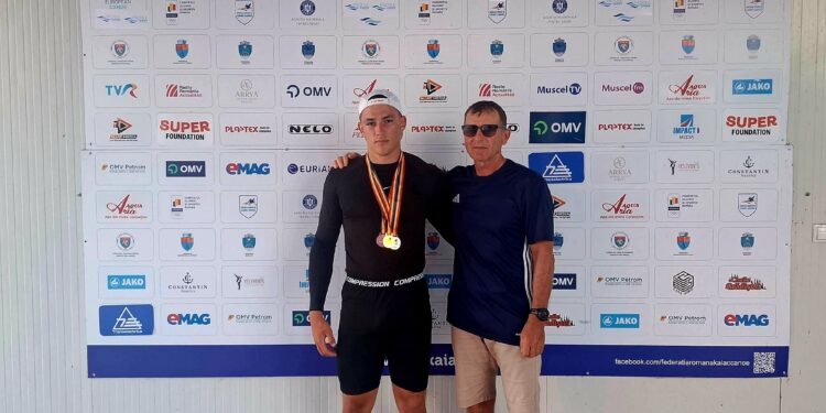 Trei medalii obținute de Eduard Stoian la Campionatele Naționale de Juniori 1 la kaiac – sprint