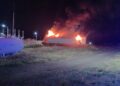 Video: Incendiu la o hală de stocare a energiei electrice în baterii, în localitatea Stâlpu