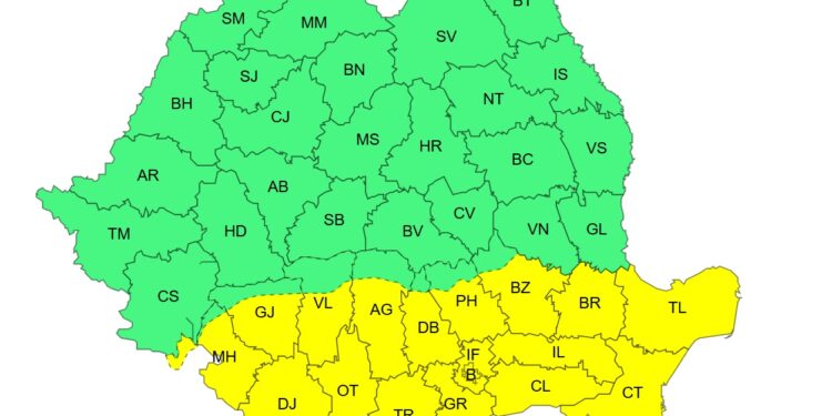 Cod Galben de caniculă prelungit: Brăila și jumătatea de sud a țării, sufocate de temperaturi de până la 37 de grade