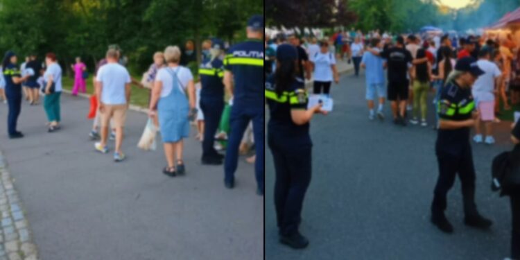 Polițiștii s-au aflat în mijlocul cetățenilor în zona în care s-a desfășurat Festivalul Internațional al Muzicilor Militare