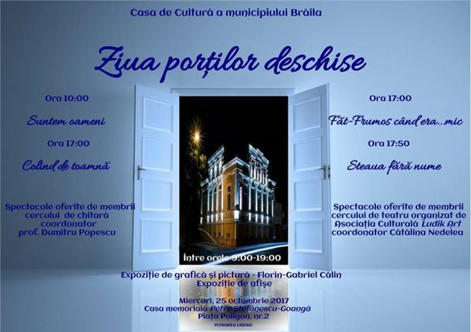 Ziua Porților Deschise la Casa de Cultură a Municipiului Brăila