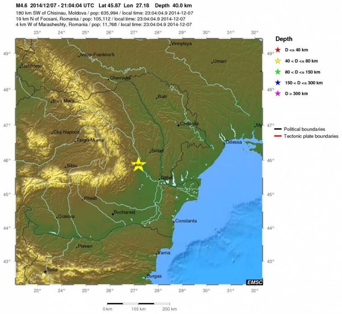 Cutremur de 4.6 grade resimtit la Braila