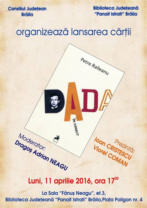 Lansare de carte luni la Biblioteca Judeteana Braila