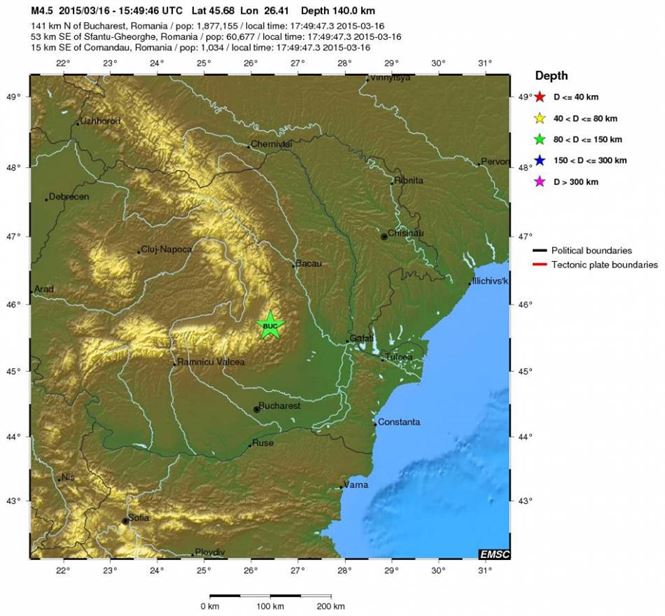 Cutremur de 4.7 grade resimtit si la Braila