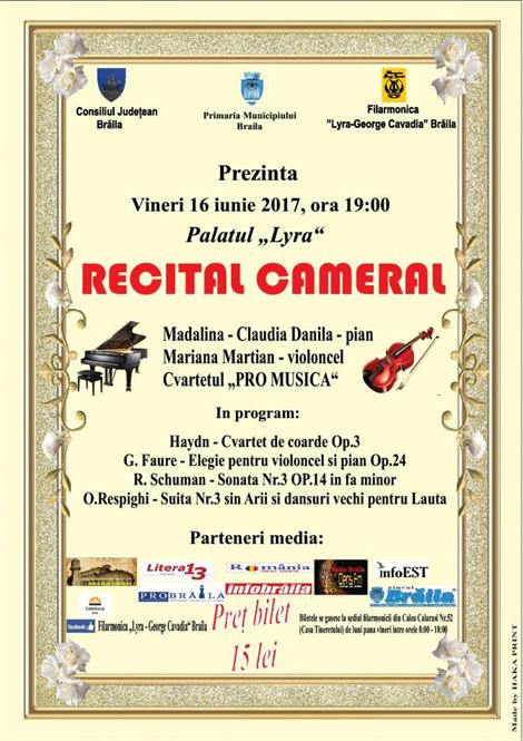Recital cameral la Filarmonica Lyra