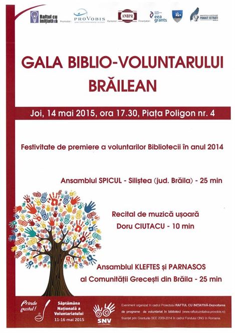 Gala Biblio – voluntarului brailean
