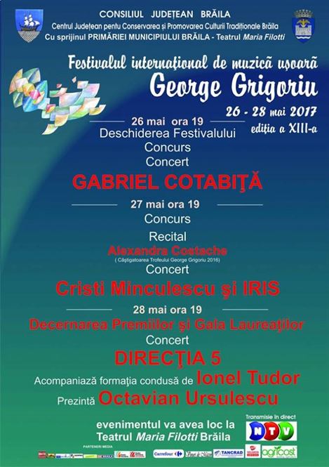 Weekend-ul viitor va avea loc a 13-a editie a Festivalului George Grigoriu